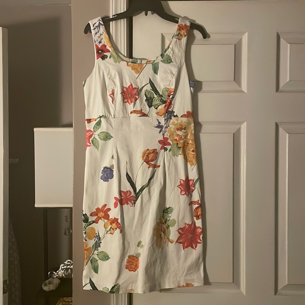 B Moss Stretch cotton floral sleeveless dress size 10
